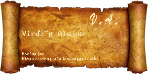 Virág Alajos névjegykártya